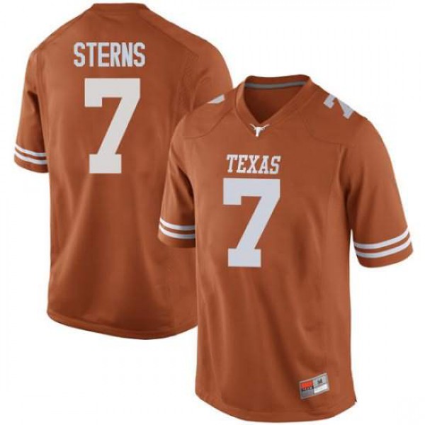 Mens University of Texas #7 Caden Sterns Game Stitch Jersey Orange